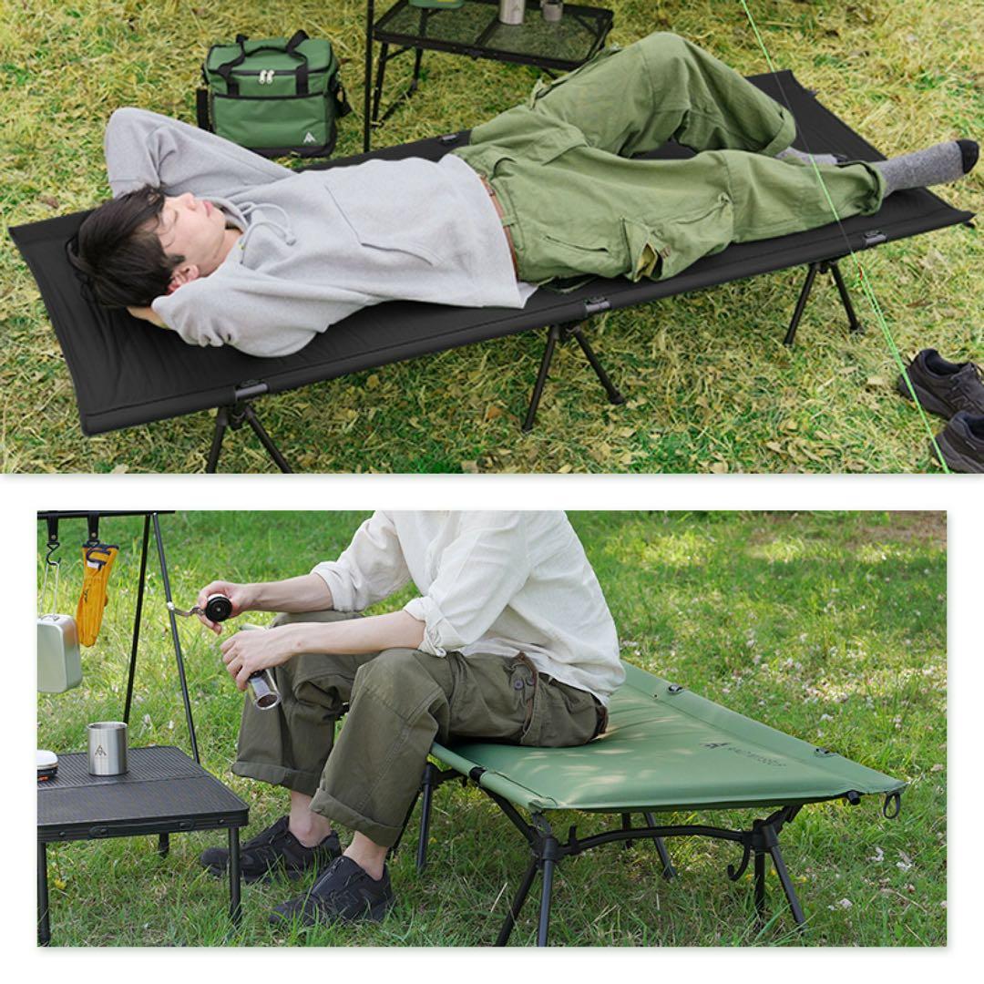 【新品】AND MYSELF インフレーターコット ベージュ キャンプ用品