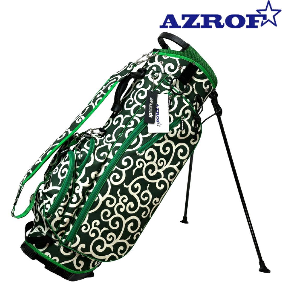 【新品】アズロフ AZ-STCB02 スタンド キャディバッグ 9型 唐草模様
