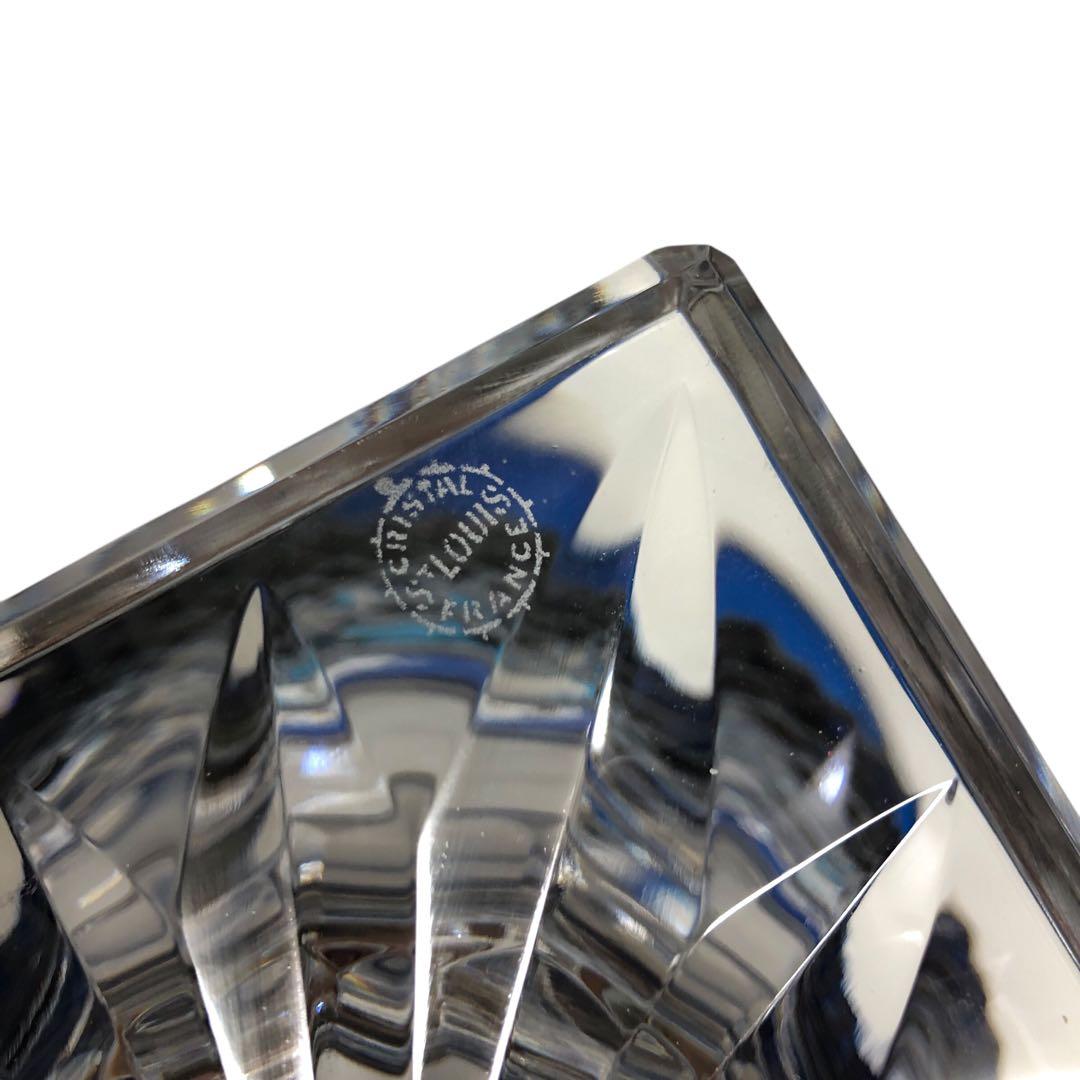 【希少品】サンルイ ヴェルサイユ 花瓶 フラワーベース 青被せ ガラス工芸品