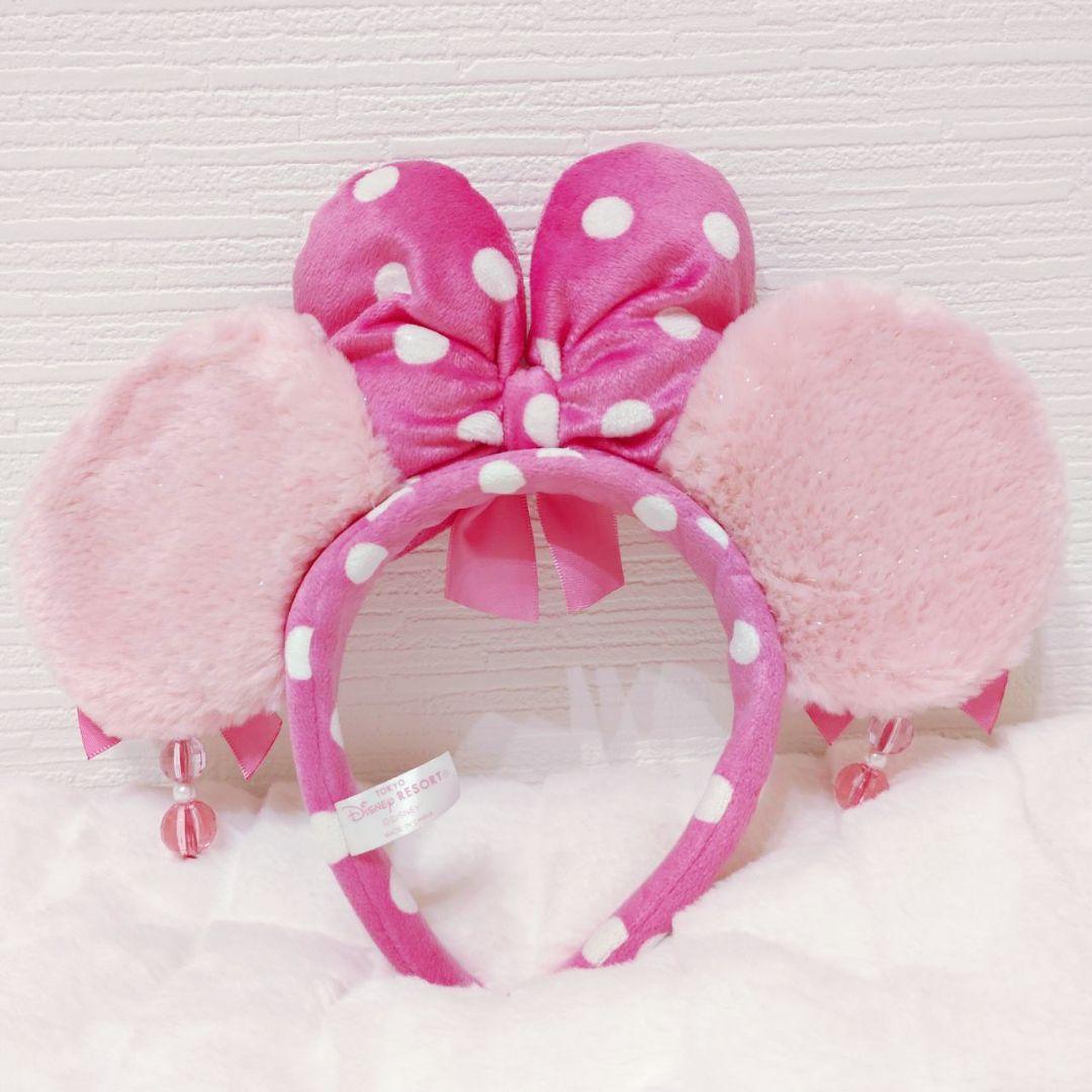 ディズニー カチューシャ イヤリング ピンク ミニー リボン 水玉 ドット