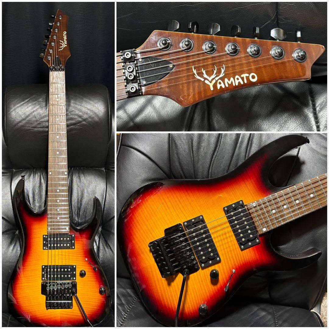 7弦 ロック式 アーム ギター トラ 木目 ラウド メタル ダウンチューニング