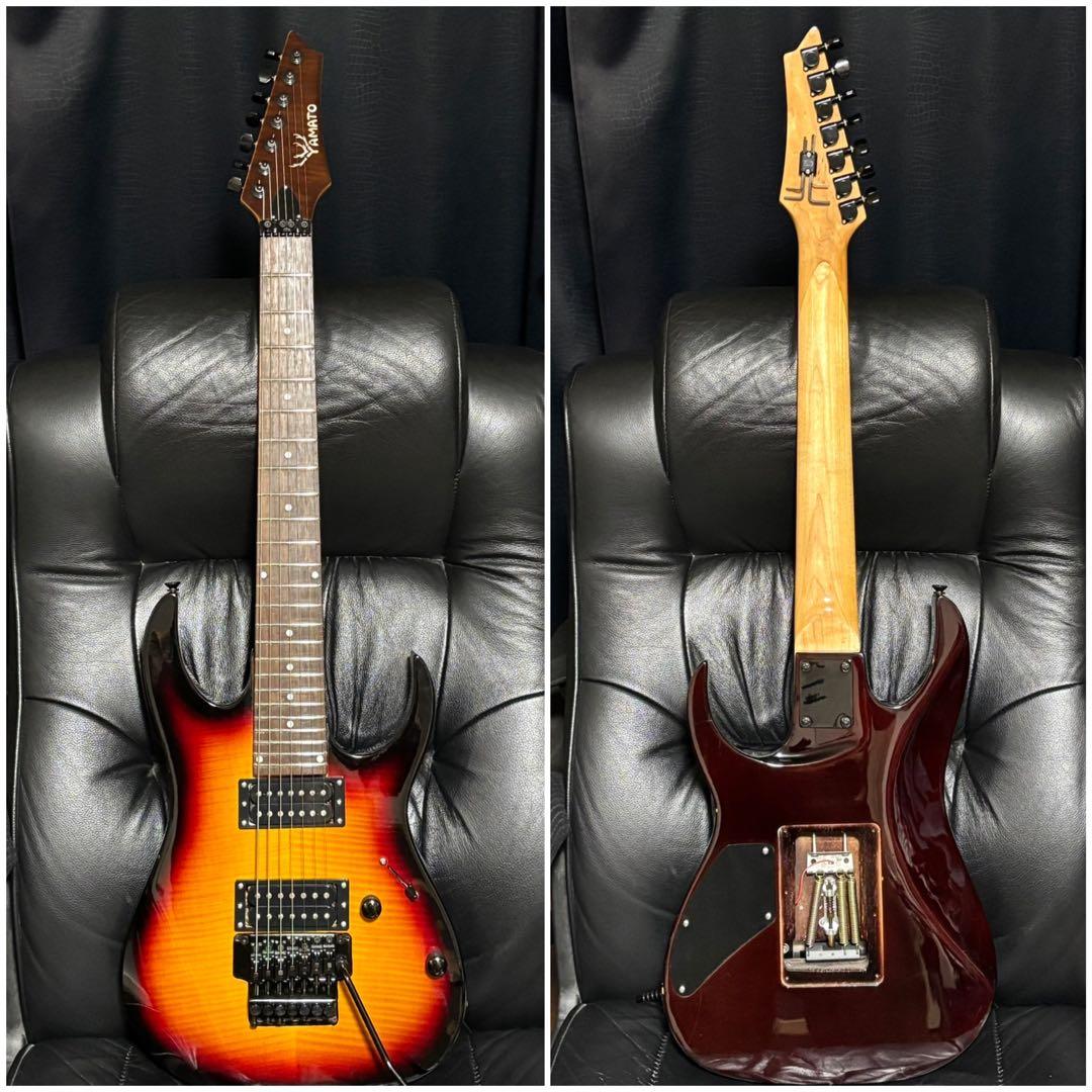 7弦 ロック式 アーム ギター トラ 木目 ラウド メタル ダウンチューニング