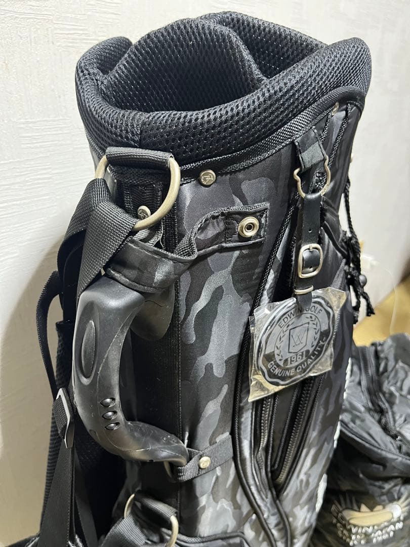 美品！エドウィンEDWIN 　ブラック迷彩カモフラ柄　スタンドキャディーバッグ