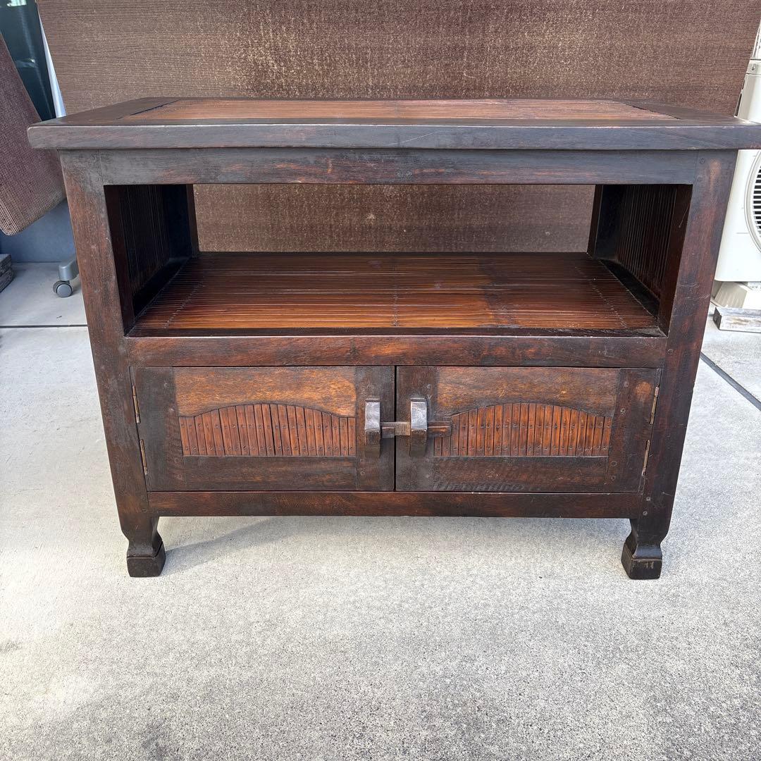 木製キャビネット ダークブラウン