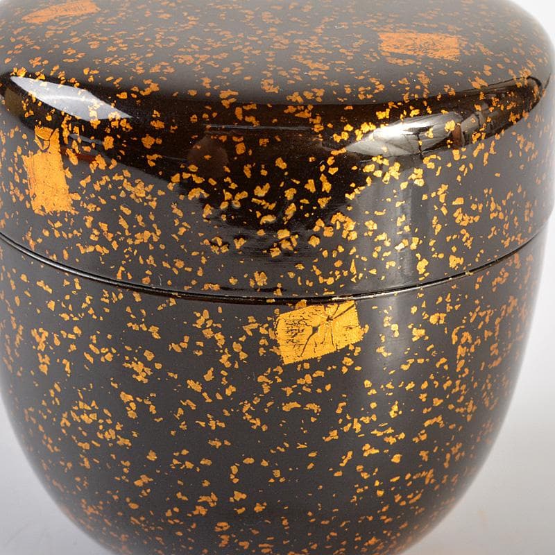 茶道具　黒漆　金蒔絵　棗　合わせ箱　V　6021