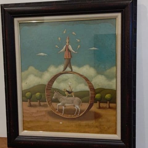 山口高　曲芸師　F10号