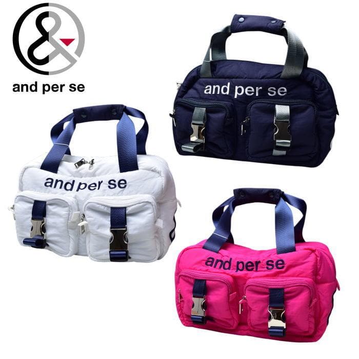 新品 and per se アンパスィ 中綿 カートバッグ ピンク