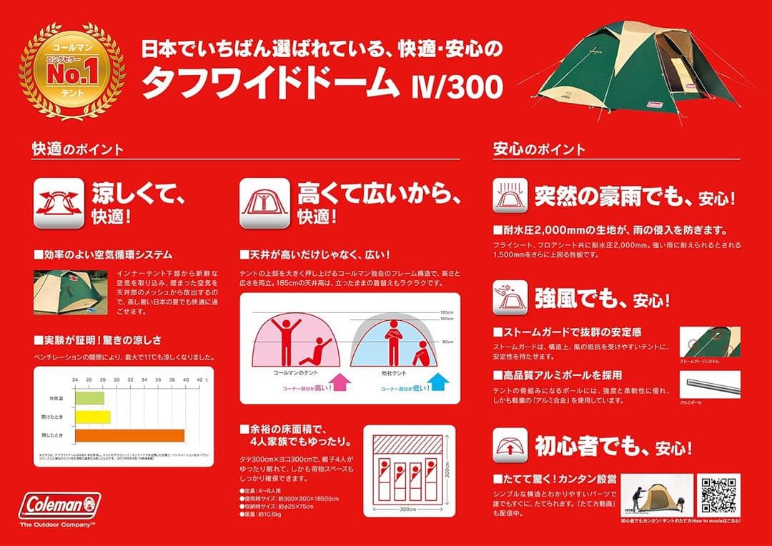 Coleman タフワイドドーム IV/300 スタートパッケージ