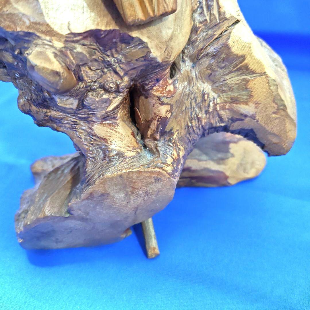 フクロウ 梟 木彫り 縁起物 置物