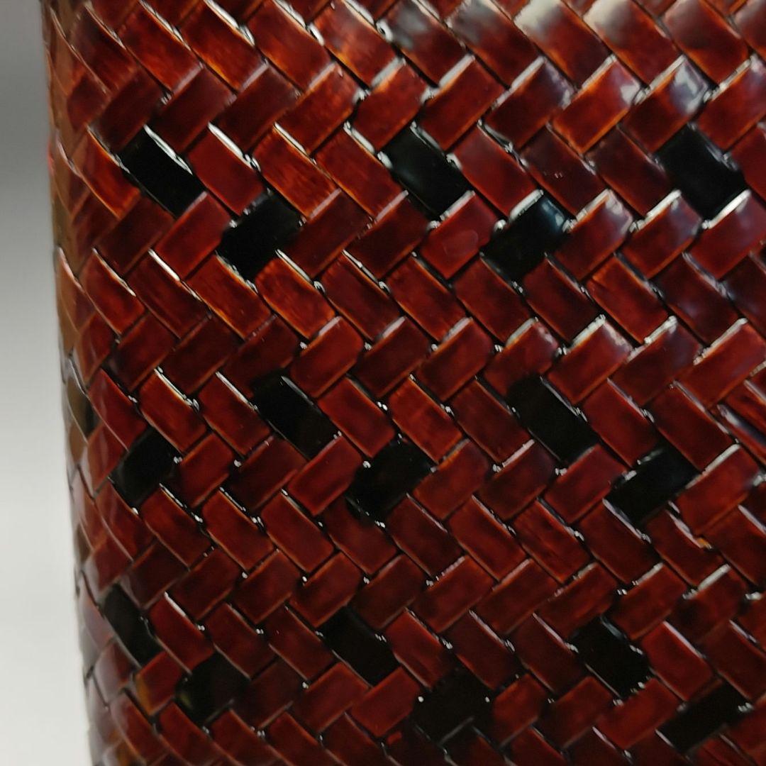 イ604 水指『 輪島塗 四代 大徹 造 八井汎親 あすなろ網代 水指 共箱 』