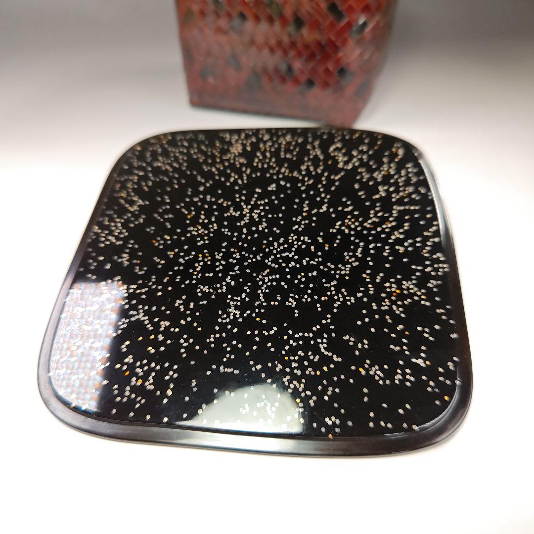 イ604 水指『 輪島塗 四代 大徹 造 八井汎親 あすなろ網代 水指 共箱 』