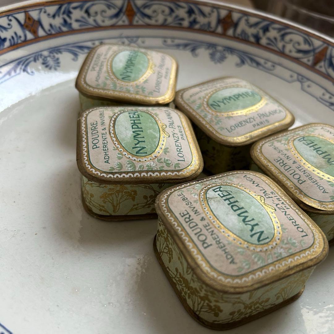 フランスアンティーク　NYMPHEA パウダーボックス　5個セット