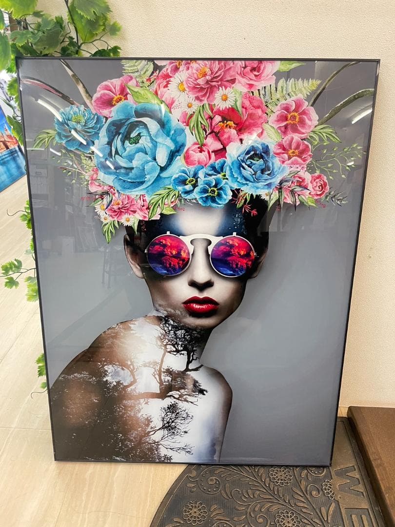 アートパネル　アート　絵画　絵　ポスター　壁掛け　女性　フラワー　グラフィック