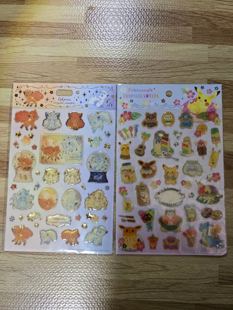 【新品】ポケモンキラキラぷっくりシール2枚セット【ポケセン限定】