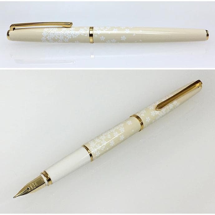 新品 PILOT 万年筆 レディホワイト サクラ / モミジ ペンケースセット