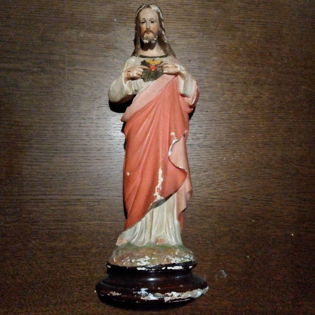 〔アンティーク〕キリスト像＆マリア像 2体セット