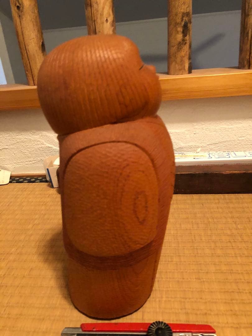 木製こけし風人形 約30cm 吉田多加志　故人の作品である。