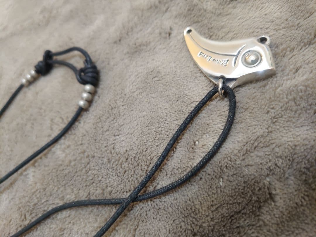 美品 希少 村田基 着用 ウォーターランド シルバーネックレス 釣り