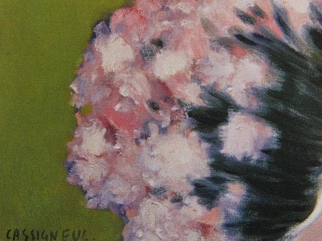 カシニョール（Cassigneul）、少女と花、希少な画集より