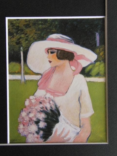 カシニョール（Cassigneul）、少女と花、希少な画集より