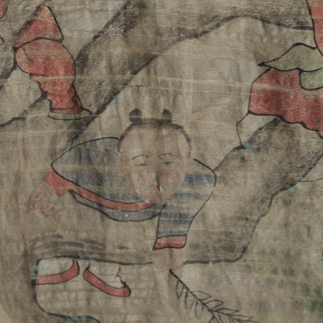 古い 襖絵 古道具 アンティーク 古美術 民画 絵画