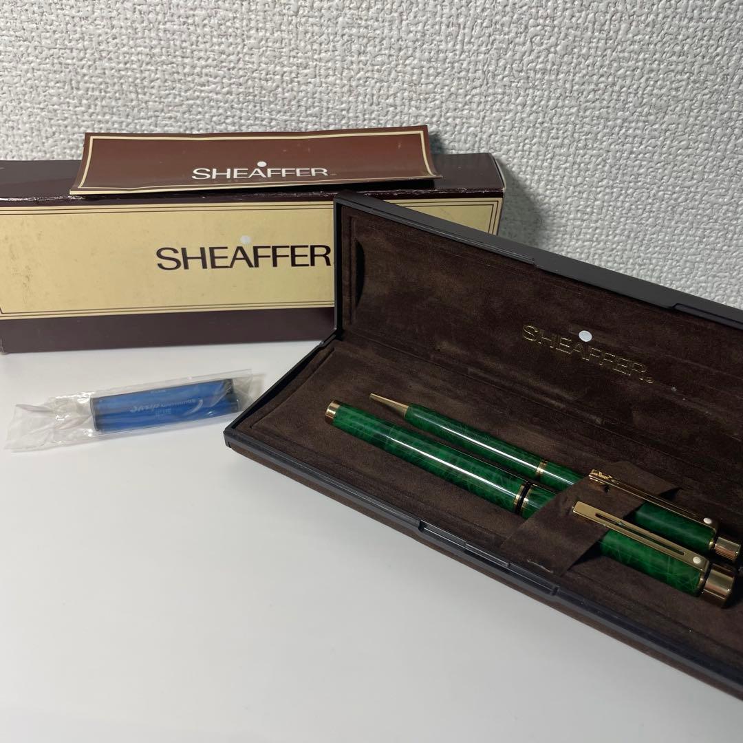 ①14K Sheaffer Targa 万年筆 ボールペン セット シェーファー