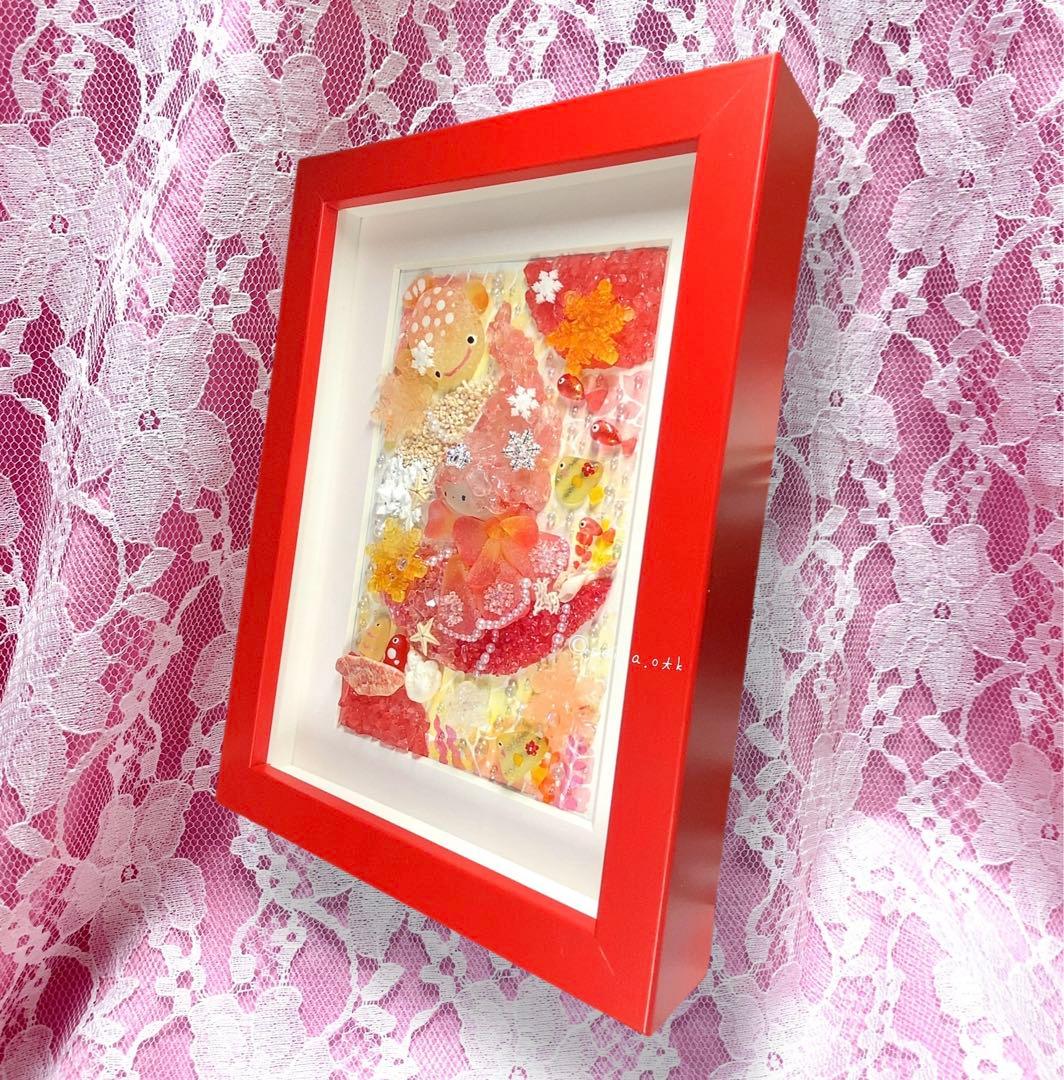 お月様とプリンセス インテリア シーグラスアート 冬 玄関飾り オブジェ ガラス