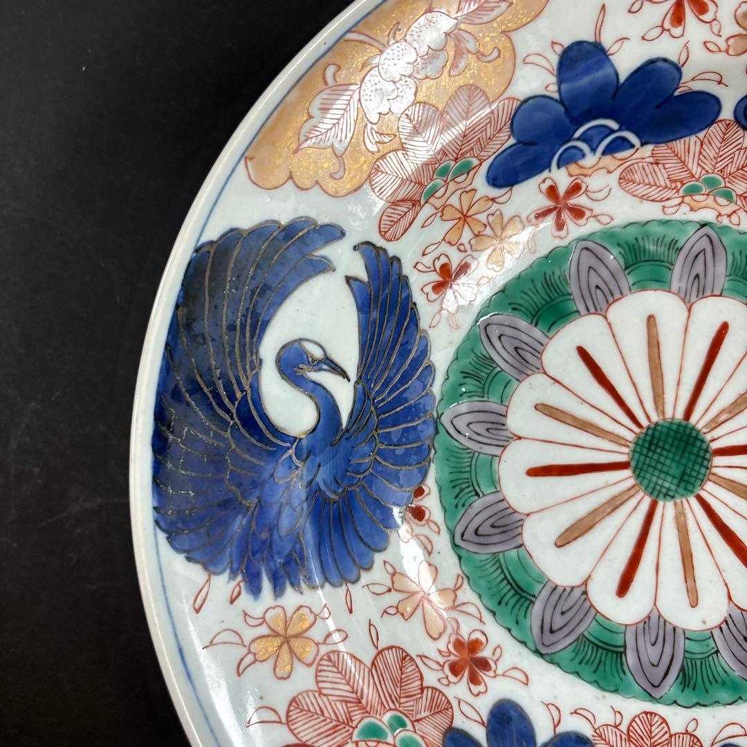 111 セール　扇　色絵　金彩　皿　鶴　桜　伊万里　有田　九谷　鍋島