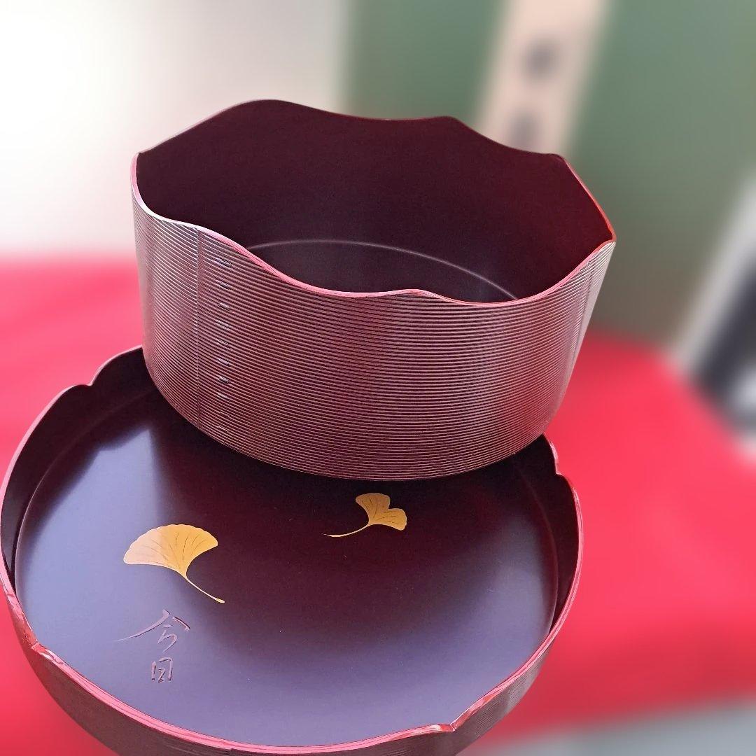 【茶道具　裏千家　千歳盆】天然天然　真塗　　長期保管品