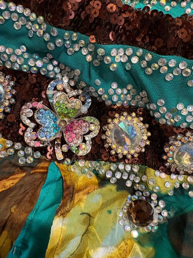 ベリーダンス衣装　マンドゥーハ サラマ　ピーコックグリーン　小柄