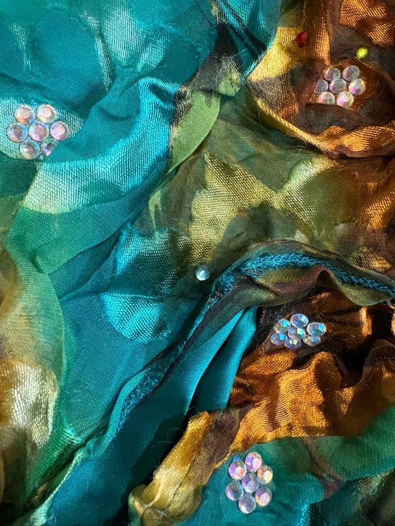 ベリーダンス衣装　マンドゥーハ サラマ　ピーコックグリーン　小柄