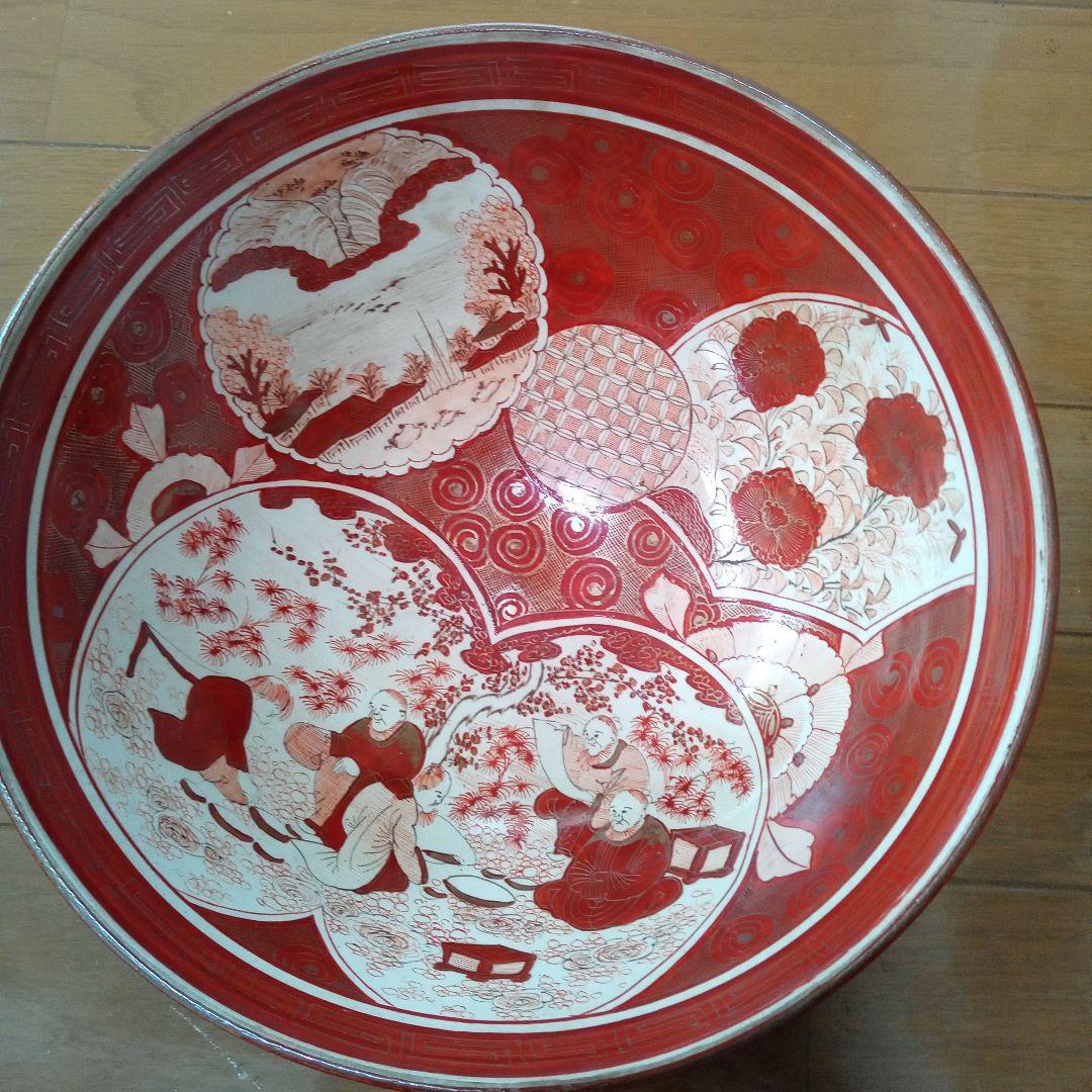 さらにお値下げしました！骨董　九谷　赤絵三つ鉢　正月