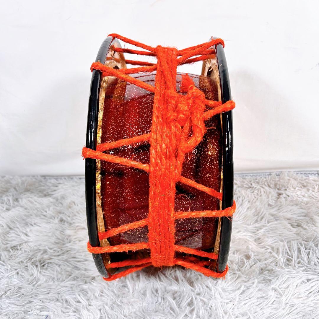 【希少】太鼓　締太鼓　和楽器　バチ　ケース　和太鼓　4点セット ①