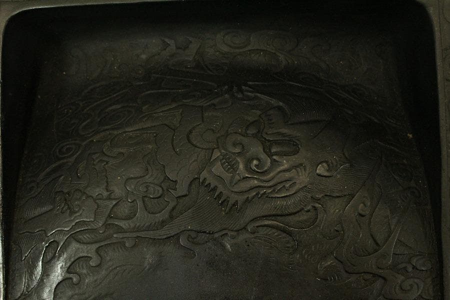 中国美術 龍紋 硯 墨(ZE474)