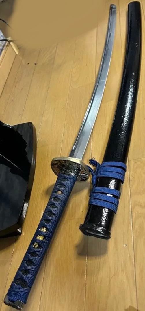 青い柄がかっこいい　模造刀　居合刀　重量1キロ　稽古　鑑賞　コスプレ