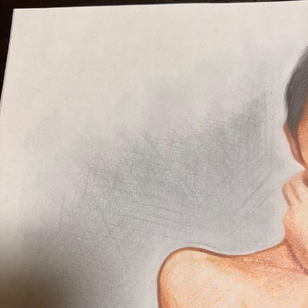 女優画25 額装品　額縁寸法32.0㎝×29.0㎝×1.5㎝　カラー着色　定款付