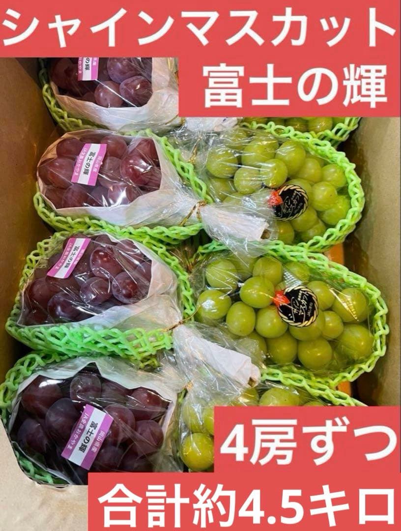 14【島根県産】 シャインマスカット4房 【岡山県産】 富士の輝　4房