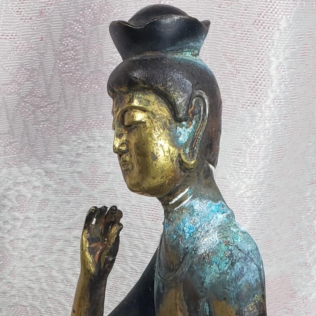 【新羅仏】◆金銅半跏思惟像 仏像◆検）天平仏 飛鳥仏 高麗仏 百済仏 空海 親鸞