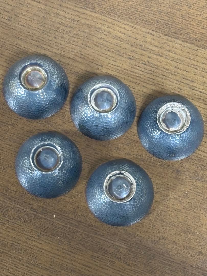 純銀　徳力　silver 酒器　盃　五客組