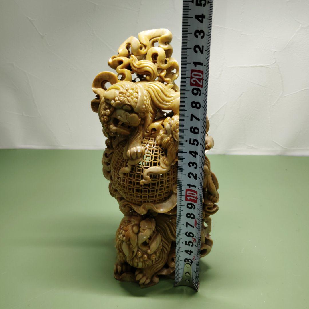 中国美術? 石彫刻 獅子 狛犬 置物 オブジェ インテリア