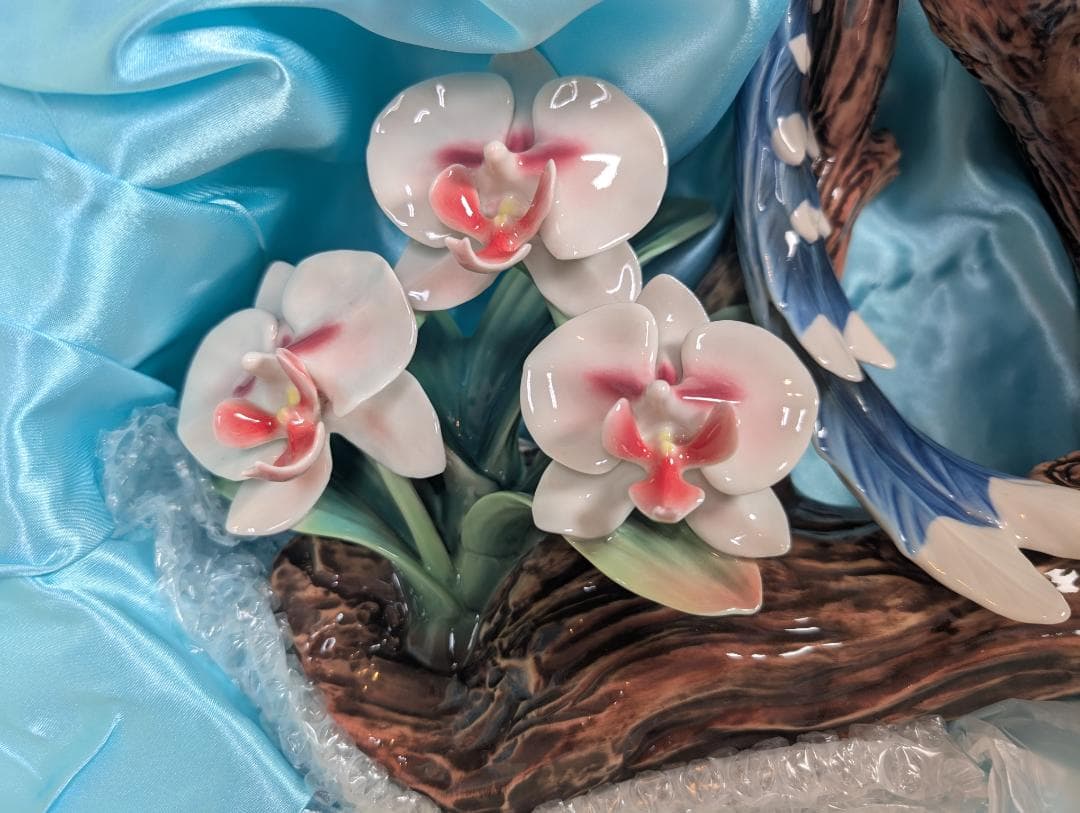 フランツ・コレクション　青い鳥と胡蝶蘭の置物　限定品　FRANZ