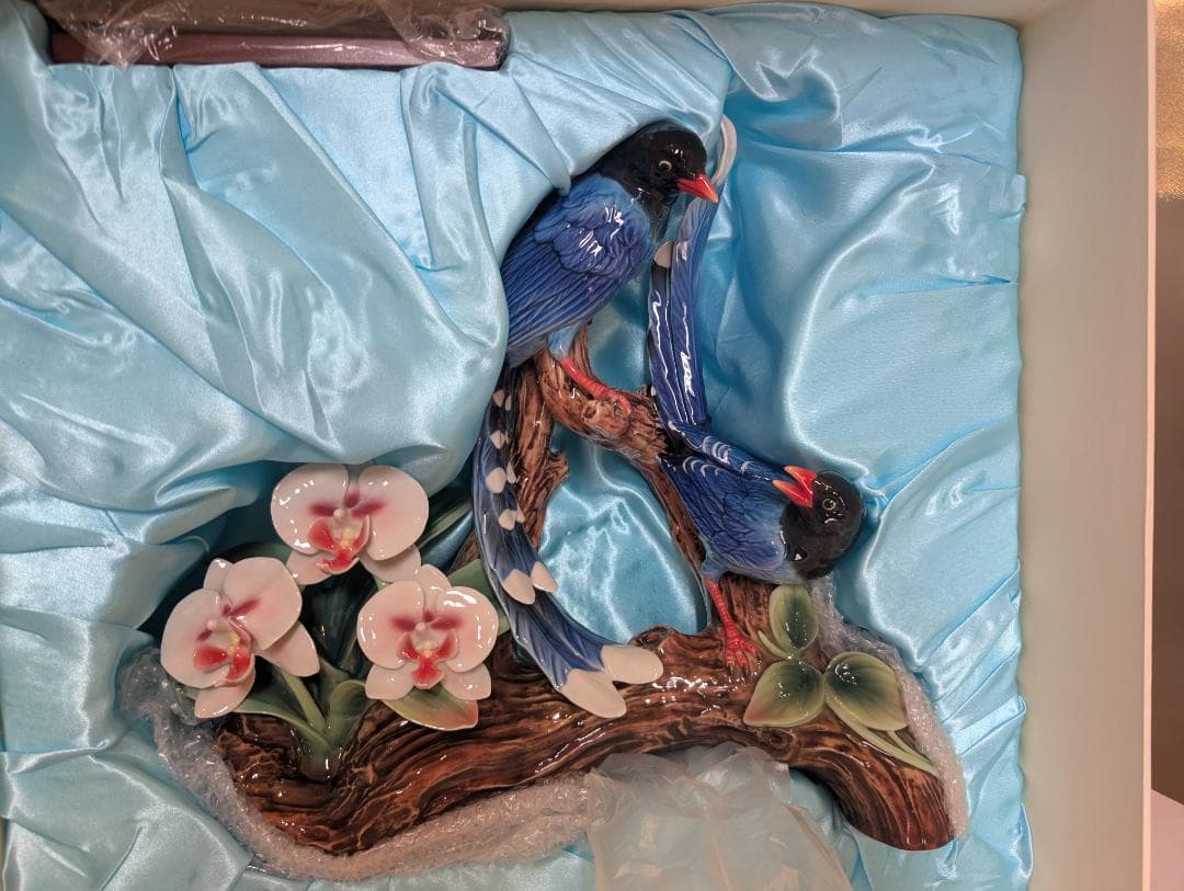 フランツ・コレクション　青い鳥と胡蝶蘭の置物　限定品　FRANZ