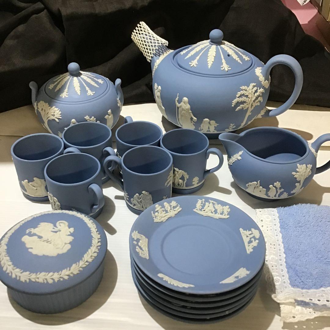 新品同様ウェッジウッド ジャスパー デミタスコーヒーセット ジャスパーウェア