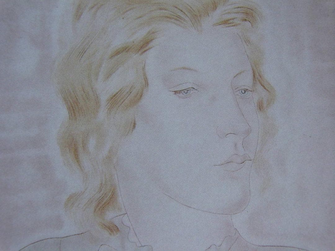 藤田嗣治、「Jeune Femme a la cravate rose」