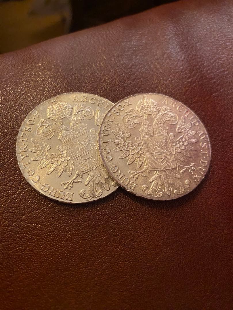 【オーストリア】マリア・テレジア　ターラー銀貨×2枚