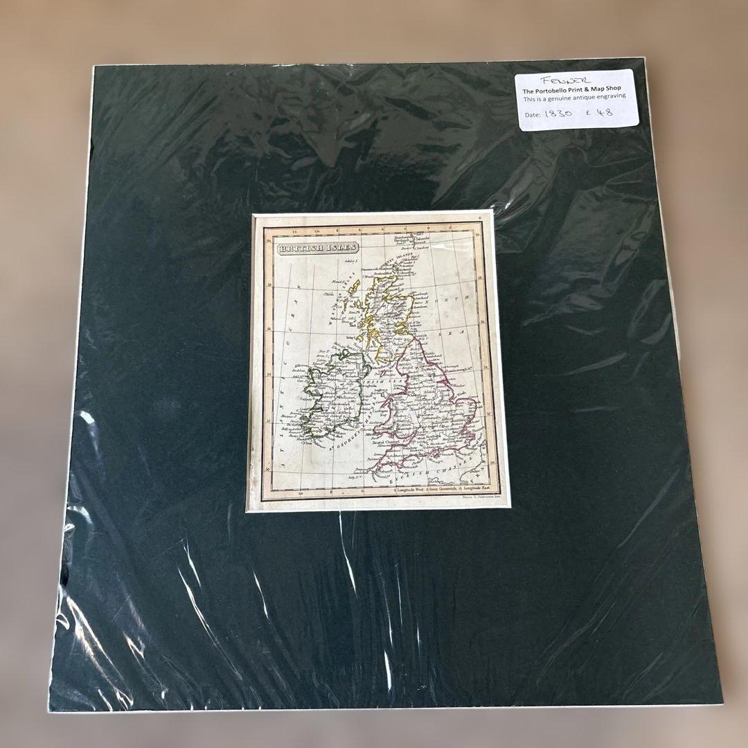 イギリスの地図　壁掛け【鑑定書付】