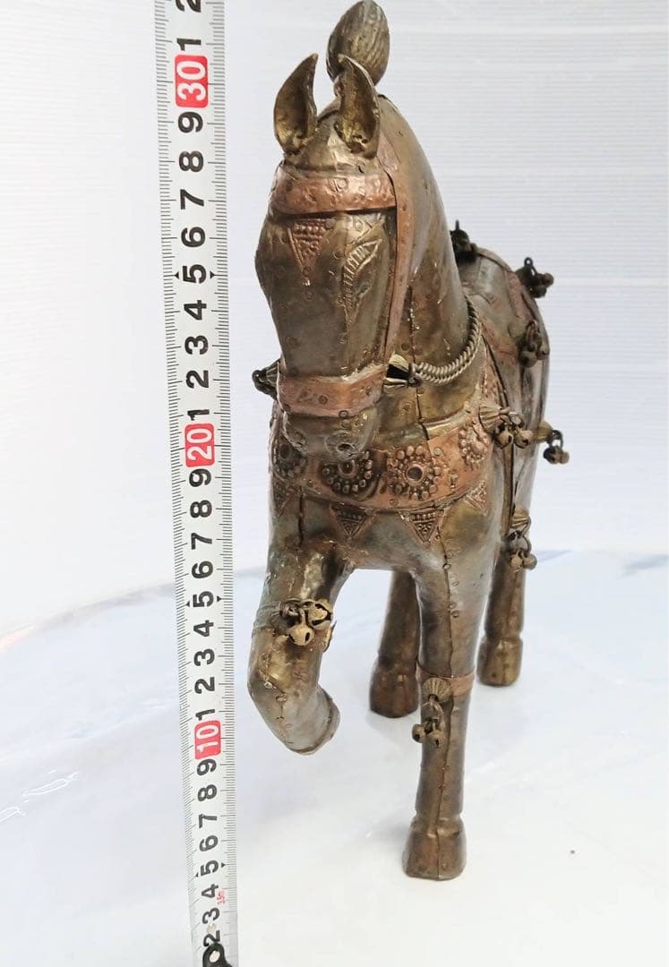 ヴィンテージ 馬 置物 騎馬 金属張り合わせ 精巧な造り インテリア 飾り 置物