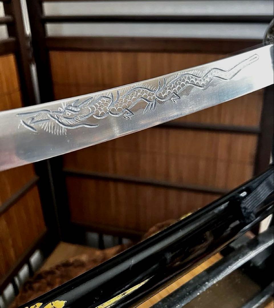 日本武具美術 模擬刀 模造刀 装飾鞘 蒔絵 龍刻 長さ69㎝