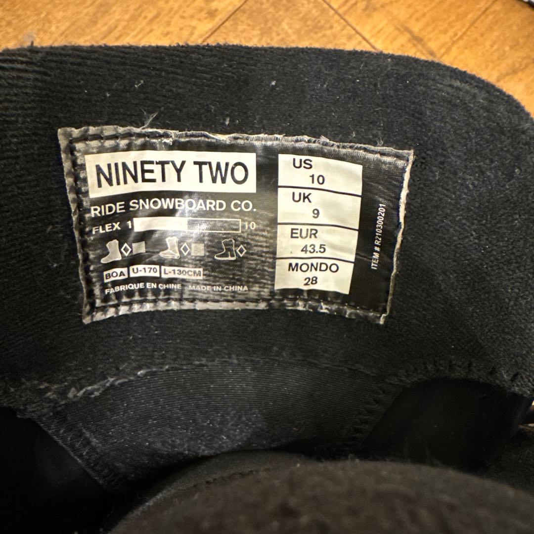 RIDE 92 NINETY TWO ブーツ ブラック 28.0cm 10インチ