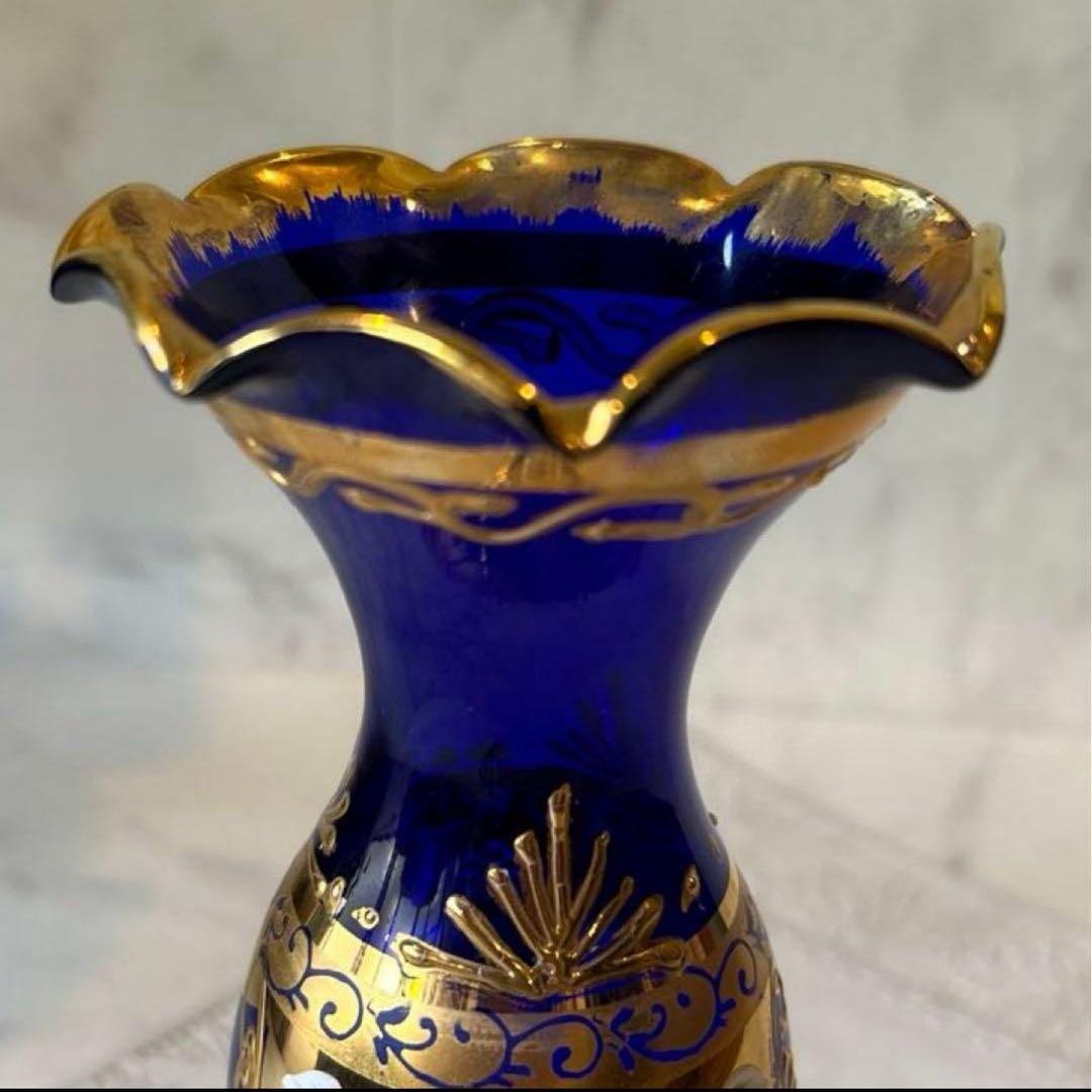 Italy製 ムラーノ ベネチアガラス 花瓶 フラワーベース